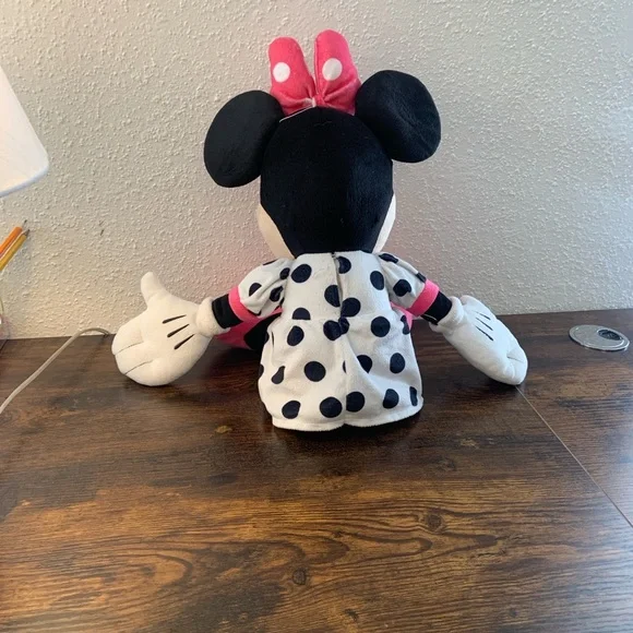 Disney Minnie Mouse Plush with Pink Bow and Polka Dot Dress - Picture 3 of 5